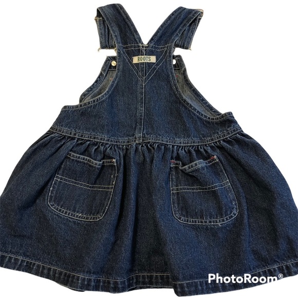 Roots Baby Denim Bib Overall Jumper Dress - Picture 2 of 7